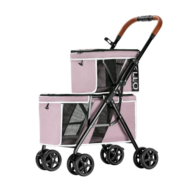 Bello Twin Pup Stroller - Pink