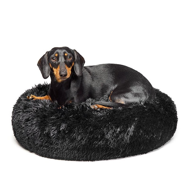 Fur King Aussie Calming Dog Bed  - Black - 60 CM - Small