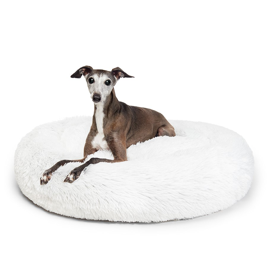 Fur King Aussie Calming Dog Bed  - White - 80 CM - Medium
