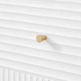 Lisa Wavy Fluted Bedside Table in White - Rear View