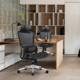 Elena High Back Full Mesh Ergonomic Office Chair In Black - Rear View