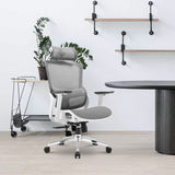 Elena High Back Full Mesh Ergonomic Office Chair In Grey - Rear View