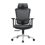 Elena High Back Fabric Seat Ergonomic Office Chair In Black - Front View