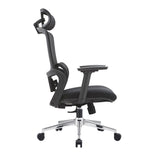 Elena High Back Fabric Seat Ergonomic Office Chair In Black - Side View