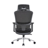 Elena High Back Fabric Seat Ergonomic Office Chair In Black - 45-Degree Angle