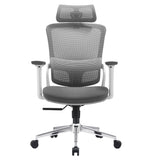 Elena High Back Fabric Seat Ergonomic Office Chair In Grey - Front View