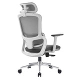 Elena High Back Fabric Seat Ergonomic Office Chair In Grey - Side View