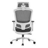 Elena High Back Fabric Seat Ergonomic Office Chair In Grey - 45-Degree Angle