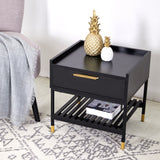 ALCONA Night Stand In Matte Black - 45-Degree Angle