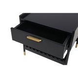 ALCONA Night Stand In Matte Black - Side View