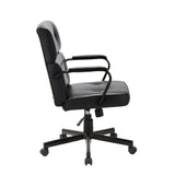 Beverly Home Office Chair In Black PU - Side View