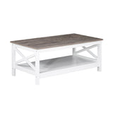 Coastal Coffee Table in White and Grey - Front View