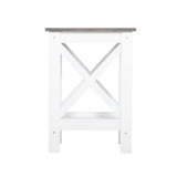 Coastal Side Table in White and Grey - Side View