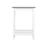 Coastal Side Table in White and Grey - Front View