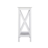 Coastal Console Table in White - Side View
