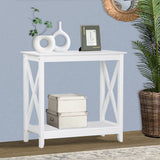 Coastal Console Table in White - Top-Down View
