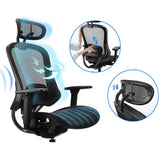 Mech Ergonomic Mesh Executive Chair with 2D Armrest - Side View