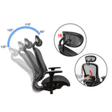 Mech Ergonomic Mesh Executive Chair with 2D Armrest - Top-Down View