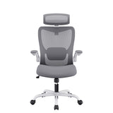 MONA Ergonomic High Back Flipped Armrest Task Chair In Grey - Front View