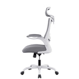 MONA Ergonomic High Back Flipped Armrest Task Chair In Grey - Side View