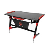 Unigamer RGB Gaming Desk in Red - Front View