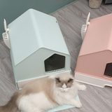 Petwiz Enclosed Cat Litter Box House – Green - Side View