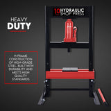 10 Ton Hydraulic Shop Press Workshop Jack Bending Stand H-Frame Tool Stand - Side View