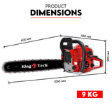 Commercial Petrol Chainsaw 24 Bar Chain Saw Tree Pruning Top Handle - Low Angle