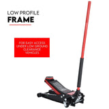 Hydraulic Floor Jack 3T Trolley Low Profile Car Track Quick Lifting 75-500mm - Top-Down View