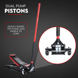 Hydraulic Floor Jack 3T Trolley Low Profile Car Track Quick Lifting 75-500mm - 45-Degree Angle