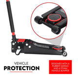 Hydraulic Floor Jack 3T Trolley Low Profile Car Track Quick Lifting 75-500mm - Rear View