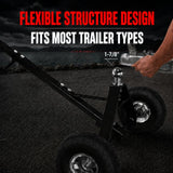 600lbs Trailer Dolly with 48mm Ball Solid Tires Portable Tow Dolly Wheel Tow - 45-Degree Angle