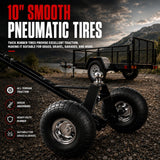 600lbs Trailer Dolly with 48mm Ball Solid Tires Portable Tow Dolly Wheel Tow - Close-Up Angle