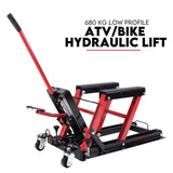 Low Profile Motorcycle ATV 680kg Motorbike Hydraulic Jack Stand Tie Down