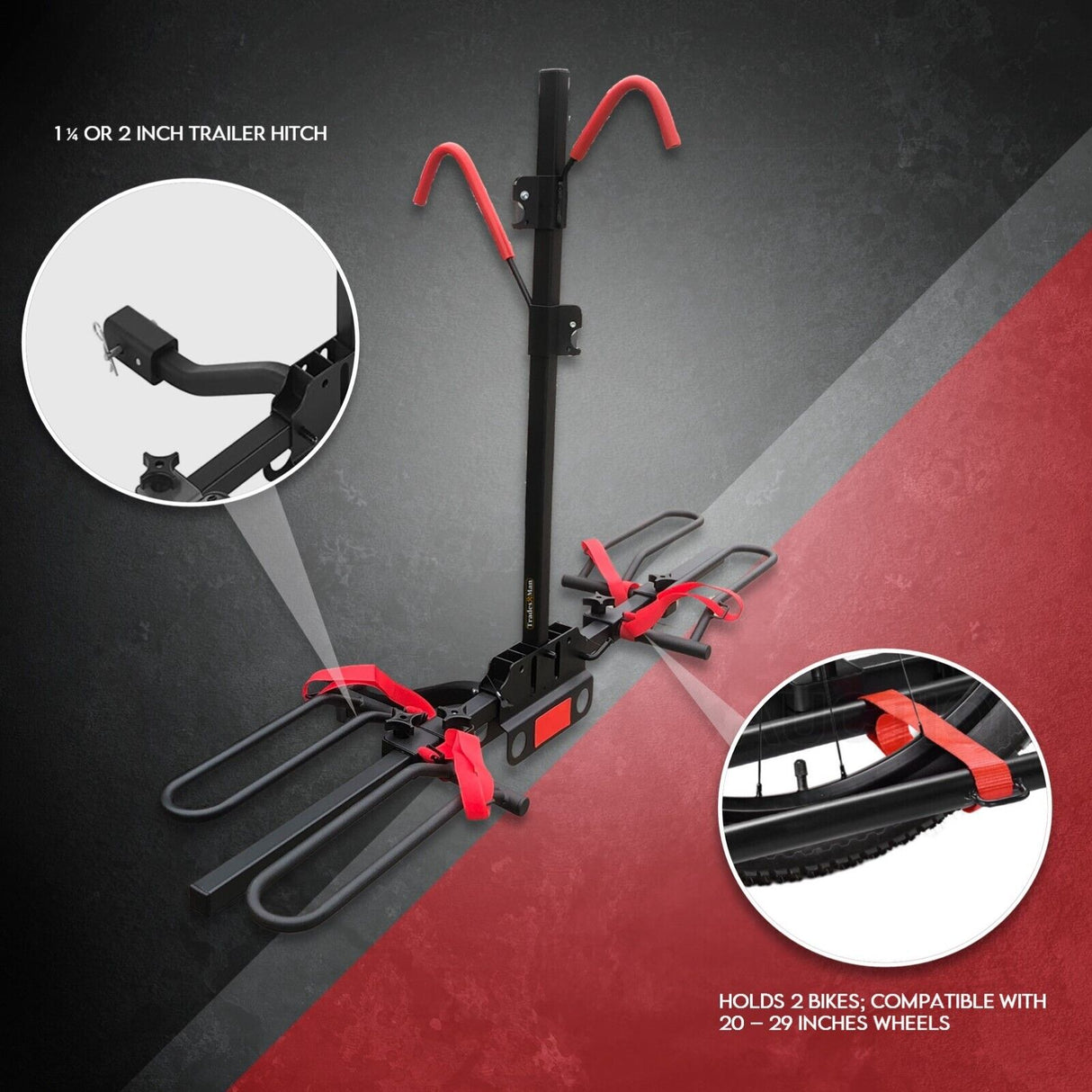 2 Bicycle Bike Rack Rear Car Carrier 2 Hitch Mount Platform Foldable