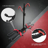 2 Bicycle Bike Rack Rear Car Carrier 2 Hitch Mount Platform Foldable - Front View