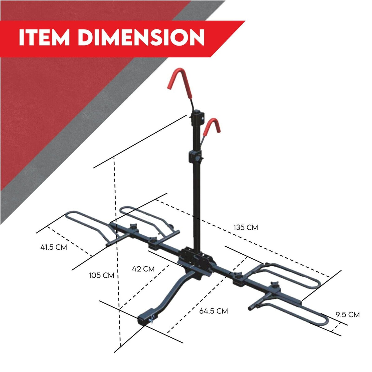 2 Bicycle Bike Rack Rear Car Carrier 2 Hitch Mount Platform Foldable