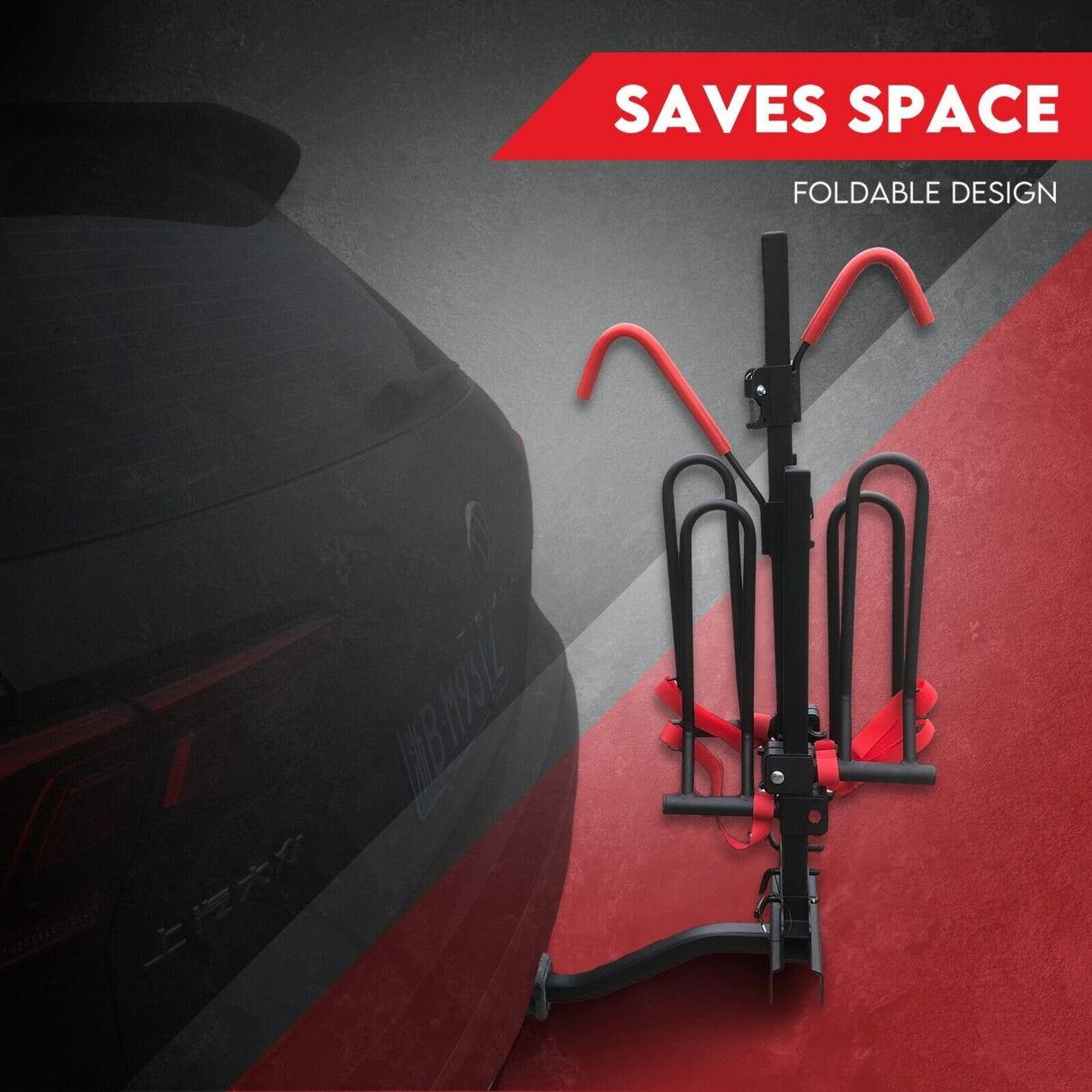 2 Bicycle Bike Rack Rear Car Carrier 2 Hitch Mount Platform Foldable