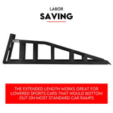 Heavy Duty Portable Car Loading Ramp Set 2000kg Maintenance Steel Frame Pair - Top-Down View