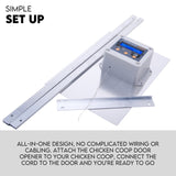Automatic Chicken Coop Door Opener Cage Closer Timer and Light Sensor - Top-Down View