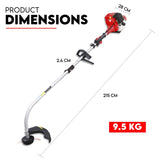 4 STROKE Curved Split Shaft Line Trimmer Garden Lawn Whipper Snipper - Low Angle