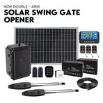 Full Solar Automatic 40W Double Swing Gate Opener Remote Keypad Control