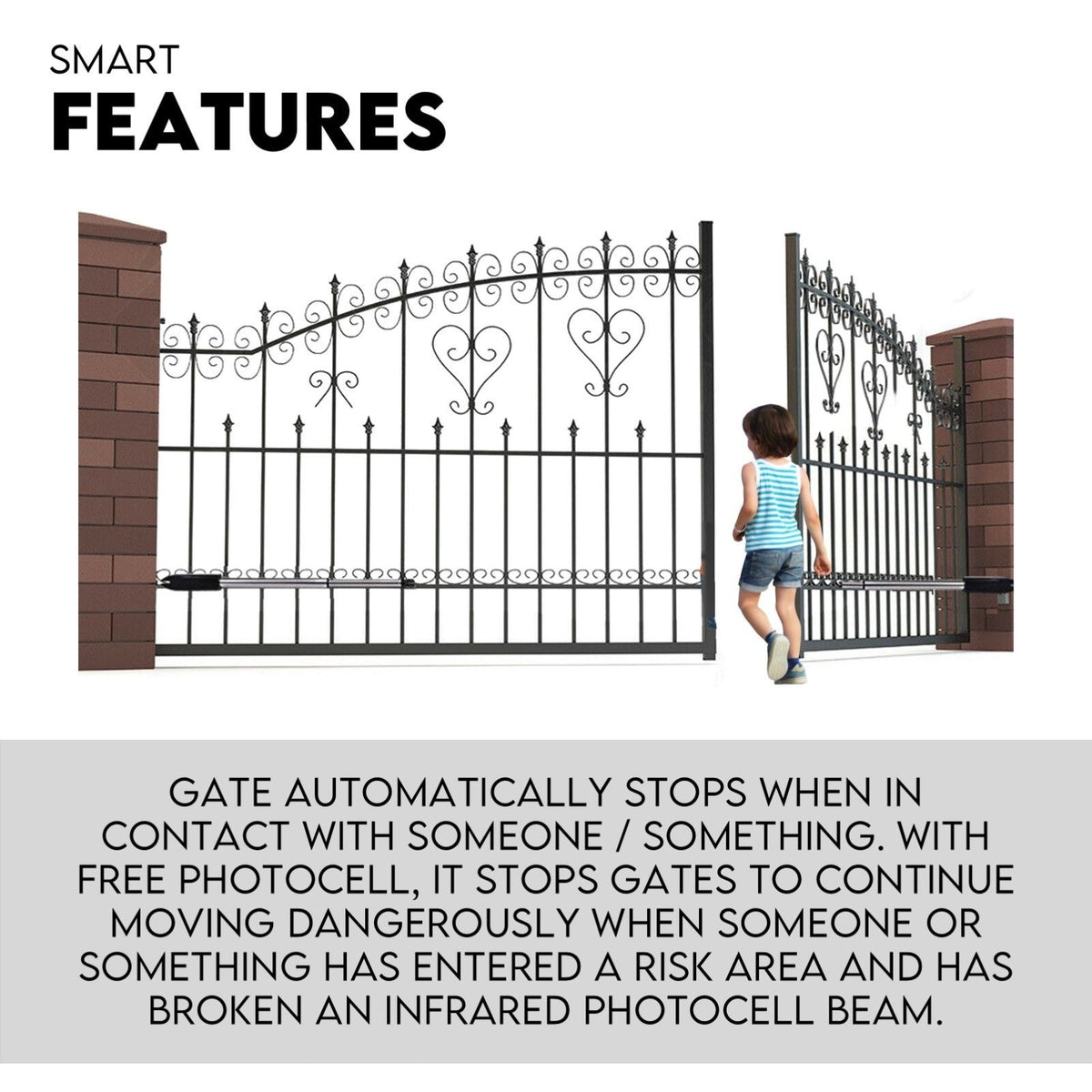 Full Solar Automatic 40W Double Swing Gate Opener Remote Keypad Control