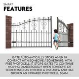 Double Swing Gate Opener Automatic Full Solar Power Kit Remote Control - Front View