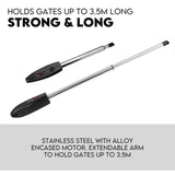 Double Swing Gate Opener Automatic Full Solar Power Kit Remote Control - Rear View