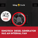 Diesel Generator Single Phase 8.4kw Rated Diesel 6kw 13hp Portable 6 outlets - 45-Degree Angle