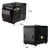 Diesel Generator Single Phase 8.4kw Rated Diesel 6kw 13hp Portable 6 outlets - Close-Up Angle