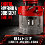 King Tech 450W Drill Press Pedestal Benchtop Bench Stand Pillar 5 Variable Speed - Front View