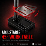 King Tech 450W Drill Press Pedestal Benchtop Bench Stand Pillar 5 Variable Speed - Low Angle