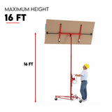 16FT Drywall Gyprock Panel Lifter Plaster Board Sheet Hoist Lift Plasterboard - Close-Up Angle